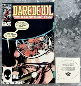 Daredevil #219 Signed by Frank Miller with COA - Marvel Comics J Buscema 1985 - Picture 1 of 15