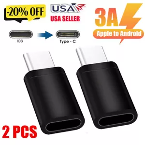 2 PACK USB-C Male to 8 Pin Female Connector For Type C USB Converter IOS Adapter - Picture 1 of 11