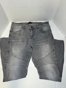 Zara Men's Skinny Biker Jeans Gray 36x28 - Picture 1 of 10