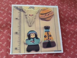 Ceramic Kiln Fired Handmade and Hand-painted Buttons Indian Boy Theme - New #52 - Picture 1 of 2