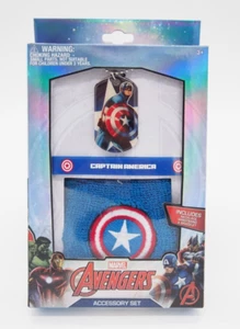 (1) Juego de 3 piezas de pulsera collar Capitán América Marvel Kids Avengers - Imagen 1 de 8