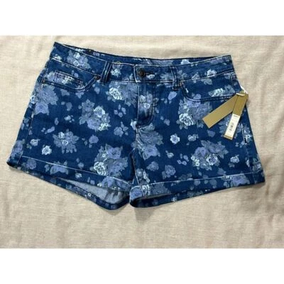 Pantalones Cortos de Denim Lauren Conrad Floral Azul Mujer Informales Estampado de Verano Talla 8, Nuevos con Etiquetas Foto 1 de 4