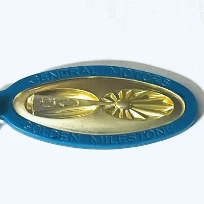 Vtg GM 50-Year Key Fob & Chain: FISHER BODY Flint MI (1908-1958) Birthplace GM - Image 1 of 4