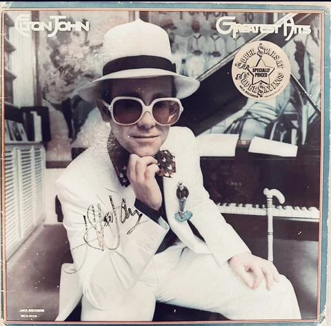 Elton John Signed Album LP Greatest Hits Rocket Man Epperson COA Cover