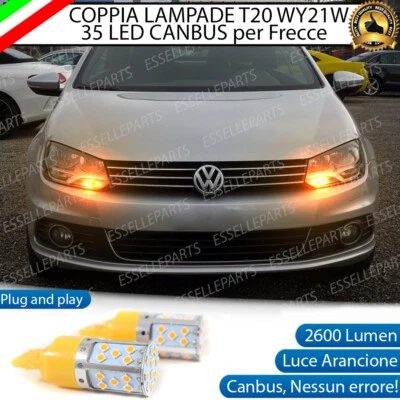 COPPIA LAMPADE FRECCE LED ANTERIORI VW EOS DAL 2011 CON FARI ALOGENI WY21W - Immagine 1 di 4