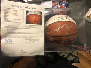 Multi Signed Basketball W/JSA Authenticity With Hall Of Famers See Pics And Desc - Picture 1 of 12