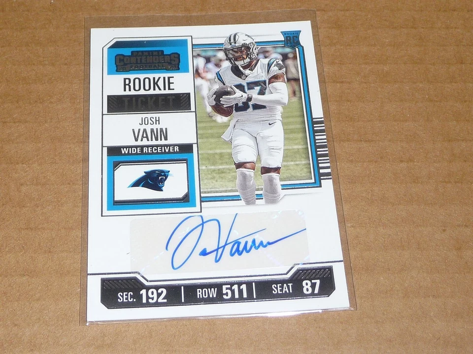 2023 Panini Contenders ROOKIE TICKET JOSH VANN AUTOGRAPH/AUTO PANTHERS M9795 - Image 1 of 1