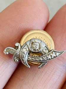 Vintage Masonic 14k white yellow gold Shriners tie tack - Picture 1 of 5