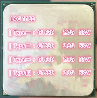 Intel Celeron G1820 G1830 G1840 G1850 LGA1150 CPU Processor - Image 1 of 4