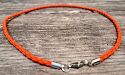 Collar Trenzado Alta Visibilidad Cordón Surfer Pulsera Tobillera con Cierre de Langosta 3mm EE. UU. Foto 1 de 4