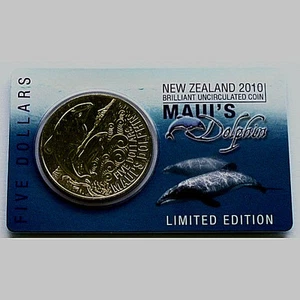 New Zealand - 2010 - Uncirculated 5 Dollars Coin- MAUI DOLPHIN!! - Picture 1 of 5