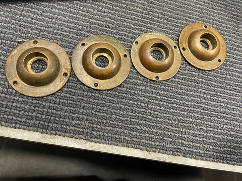 4 Antique Door Bell Button  Brass Solid Body Housing Cover