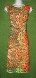 Elie Tahari orange mehrfarbig exotisch Baumwolle Ösen Sozialkleid 12 $ 348 - Bild 1 von 7