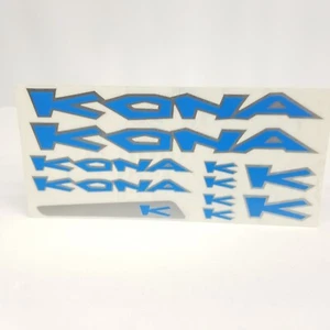 Kona Frame Decals Sticker Set Bicycle Cycling Black Blue Mountain Bike MTB - Picture 1 of 8
