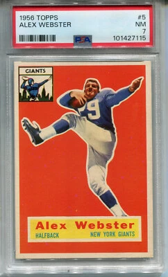 1956 Topps #5 Alex Webster PSA 7 NM New York Giants - Image 1 of 2