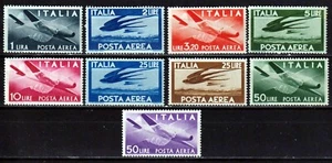 ITALIA REPUBBLICA 1945 Democratica POSTA AEREA fil. Ruota Serie Completa MNH - Foto 1 di 2