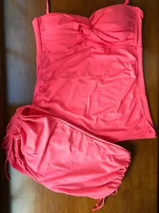 Cole of California Tankini Swimsuit Twist Top, Ruched Skirted Bottom, Size Large - Picture 1 of 21