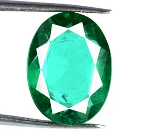 Muzo Smeraldo Colombiano Gemma Naturale 8 Ct Taglio Ovale Certificato SQ234 - Foto 1 di 9