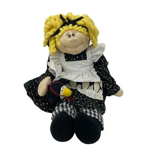 Vintage Dakin Anne Klocko Design Blonde Yarn Hair Girl Rag Doll Plush Stuffed - Picture 1 of 5
