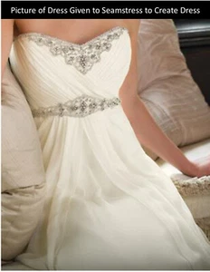 Size 8 Custom Layered Chiffon Wedding Dress Never Worn - Picture 1 of 8
