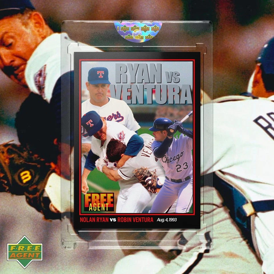 Tarjeta coleccionable personalizada Nolan Ryan VS Robin Ventura Foto 1 de 2