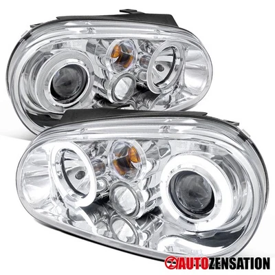 Fit 1999-2006 VW Golf MK4 GTI LED Halo Projector Headlights Left+Right 99-06 Foto 1 de 4