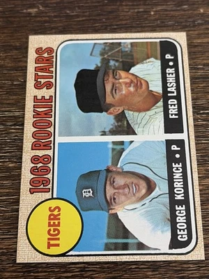 1968 TOPPS GEORGE KORINCE FRED LASHER #447 RC ROOKIE TIGERS NM OR BETTER - Image 1 of 2