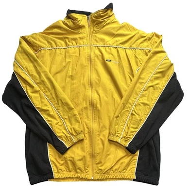 Chaqueta de Colección Reebok Para Hombres 2XL Amarilla Negra Cremallera Completa Forrada de Vellón Pista Atlética Foto 1 de 4