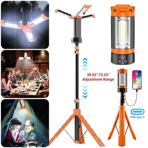 9000mAh Rechargeable Work Lights on Stand, Rechargeable LED Work Light Tripod - Picture 1 of 15