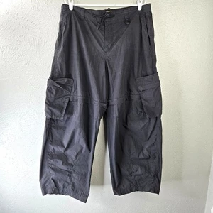 GAP BEIS Wide Leg Pants Convertible 16 Black Baggy Cargo Skater Barrel Parachute - Picture 1 of 13