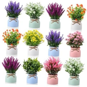  Stück Künstliche Topfblumen Gefälschte Topfpflanzen Kunststoff Kunstblumen für 12 - Bild 1 von 7
