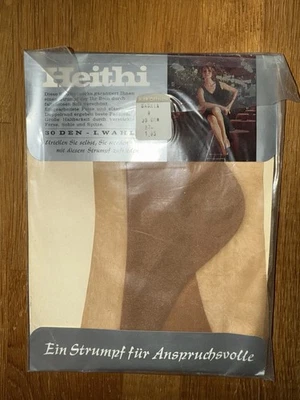 Heithi Saskia Straps Nylonstrümpfe Sexy Rarität Nylon Perlon Vintage Nahtlos - Bild 1 von 4