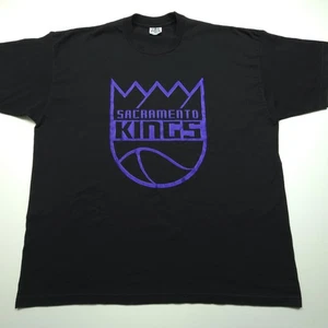 T-shirt vintage Pro 5 Sacramento Kings uomo 4XL nero viola NBA basket maglietta - Foto 1 di 17
