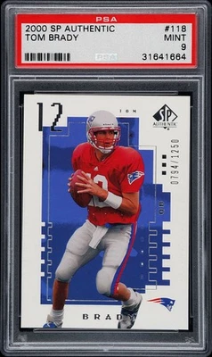 Tarjeta de novato Tom Brady 2000 SP auténtica/1250 #118 RC PSA 9 Foto 1 de 2