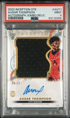 2022-23 Topps Inception OTE Autograph Jumbo Relic Ausar Thompson /99 PSA 9 - Image 1 of 3