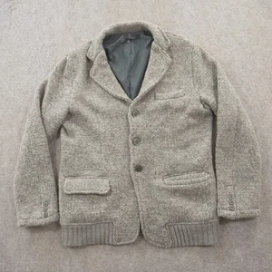 Zara Cardigan Sweater Sport Coat Mens Large Gray Knit Button Up Wool - Picture 1 of 14