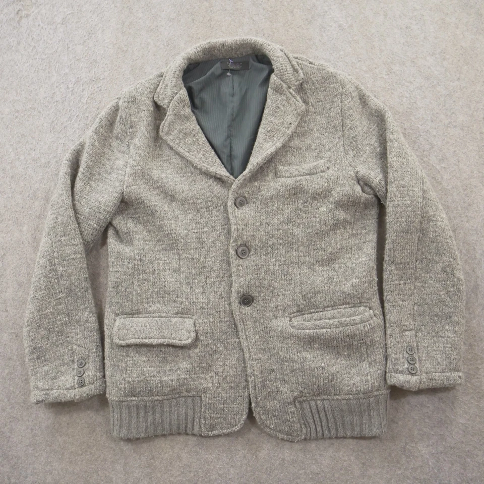 Zara Cardigan Sweater Sport Coat Mens Large Gray Knit Button Up Wool - Image 1 of 4