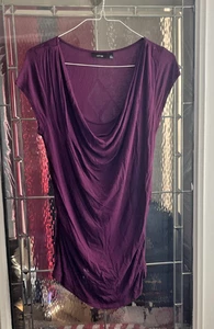 APT.9  SZ L PURPLE TUNIC STRETCH SUPER SOFT  TOP W/SCRUNCH SIDES - Picture 1 of 3