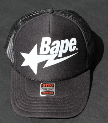 Bape A BATHING APE Strap Back Hat Black Authentic  Black and Silver Star by OTTO - Изображение 1 из 4