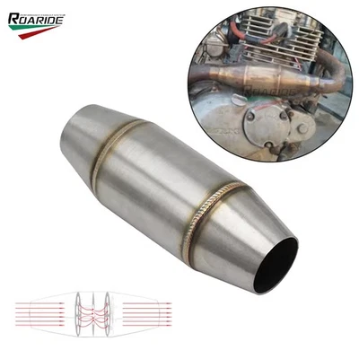 35mm Motorcycle Exhaust Muffler Pipe Tube Expansion Chamber For Dirt Pit Bike - Image 1 of 4
