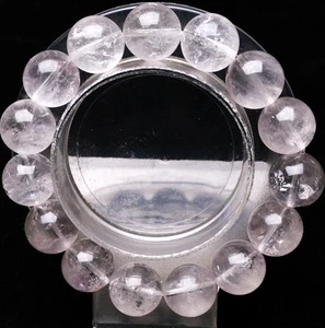 13.8mm Genuine Natural Purple Amethyst Crystal Gemstone Round Beads Bracelet - Bild 1 von 6
