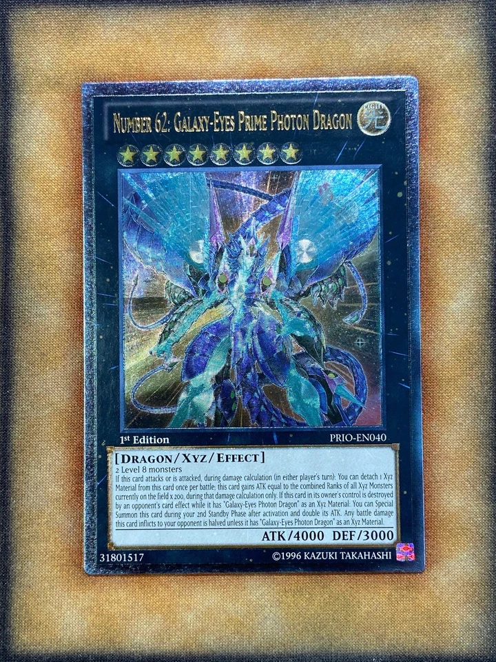 Yugioh Number 62: Galaxy-Eyes Prime Photon Dragon PRIO-EN040 Ultimate 1st Ed VLP - Image 1 of 2