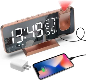 Projection Digital Alarm Clock for Bedrooms, Alarm Clock Radio on Ceiling, US... - Picture 1 of 7