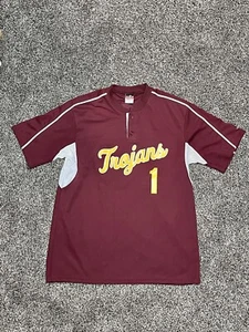 USC College Trojans Athletic jersey L Breathable short sleeve Burgundy Yellow - Picture 1 of 12