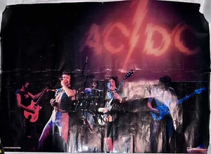 AC/DC Poster VERY RARE live 1978 vintage stage poster! Bon Scott 28x20. - Picture 1 of 9