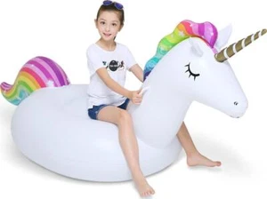 Balsa de salón flotante para piscina inflable unicornio flotante grande montable volable - Imagen 1 de 6