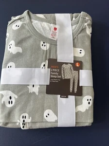 Sleep In Pajama Mens Ghosts Halloween Matching Family Set 2 Piece L - Picture 1 of 9