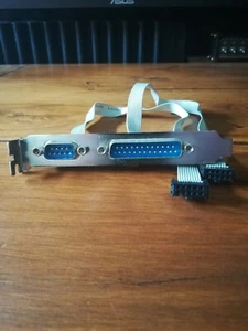 Slot Bracket Equerre Série RS232 DB9 mâle Parallèle LPT DB25 mâle - Zdjęcie 1 z 4