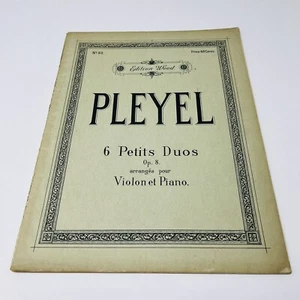 1908 Pleyel 6 Petits Duos Violonet Piano Edition Wood #62 Song Sheet Music Book - Picture 1 of 12