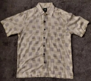 Aureus Silk Ivory Colored Short Sleeve Shirt Medium - Picture 1 of 7